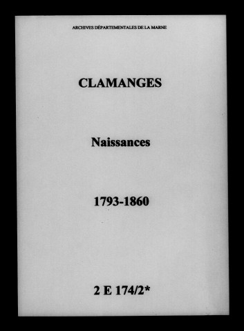 Clamanges. Naissances 1793-1860
