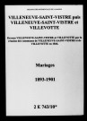 Villeneuve-Saint-Vistre-et-Villevotte. Mariages 1893-1901