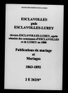 Esclavolles. Lurey. Esclavolles-Lurey. Publications de mariage, mariages 1863-1892