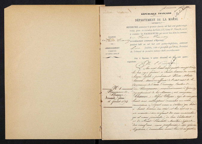 Faux-Fresnay. Naissances 1893-1912