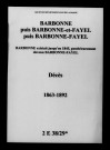 Barbonne-Fayel. Décès 1863-1892