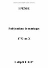 Épense. Publications de mariage 1793-an X