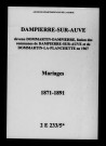Dampierre-sur-Auve. Mariages 1871-1891