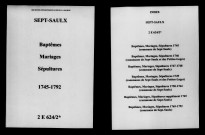 Sept-Saulx. Baptêmes, mariages, sépultures 1745-1792