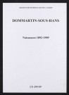 Dommartin-sous-Hans Naissances 1892-1909