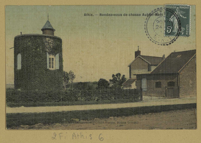 ATHIS. Rendez-vous de chasse Auban-Moët.
ReimsÉdition Etablissements Goulet-Turpin.[vers 1910]