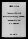 Sept-Saulx. Naissances, publications de mariage, mariages, décès 1893-1902