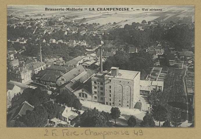 FÈRE-CHAMPENOISE. Brasserie-Malterie La Champenoise. Vue aérienne.
(75 - Parisimp. Weill Lang).Sans date