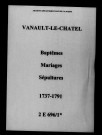 Vanault-le-Châtel. Baptêmes, mariages, sépultures 1737-1791