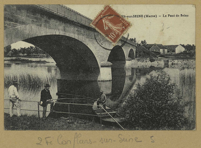 CONFLANS-SUR-SEINE. Le Pont de Seine. Édition Rossignol (imp.-éd. Bourgogne Château-Thierry). [vers 1918] 