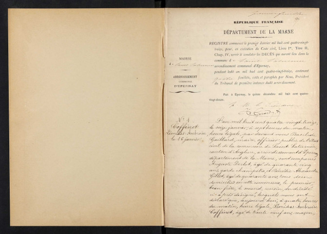 Saint-Saturnin. Décès 1893-1929