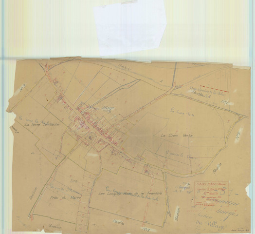 Saint-Imoges (51488). Section A2 échelle 1/1250, plan mis à jour pour 1934, plan non régulier (papier).