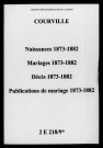 Courville. Naissances, mariages, décès, publications de mariage 1873-1882