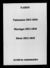 Taissy. Naissances, mariages, décès 1813-1818