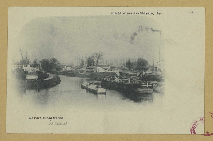 CHÂLONS-EN-CHAMPAGNE. Le port sur la Marne.