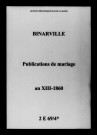 Binarville. Publications de mariage an XIII-1860