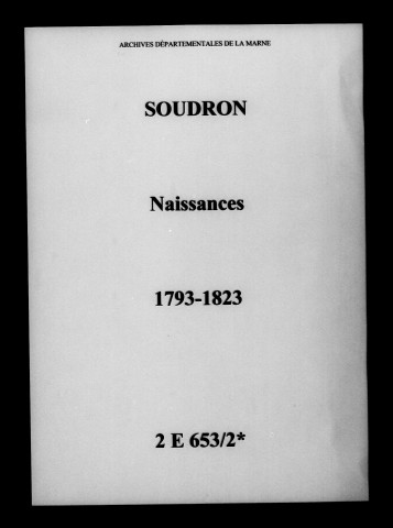 Soudron. Naissances 1793-1823