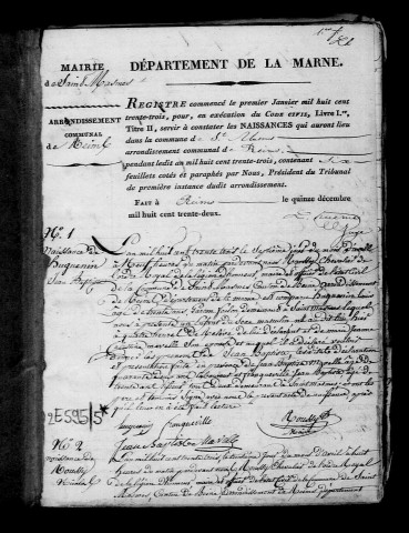 Saint-Masmes. Naissances, publications de mariage, mariages, décès 1833-1842
