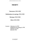 Merfy. Naissances, publications de mariage, mariages, décès 1913-1922