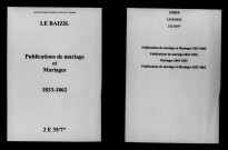 Baizil (Le). Publications de mariage, mariages 1833-1862