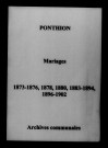 Ponthion. Mariages 1873-1902