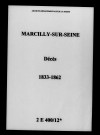 Marcilly-sur-Seine. Décès 1833-1862