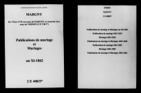 Margny. Publications de mariage, mariages an XI-1862