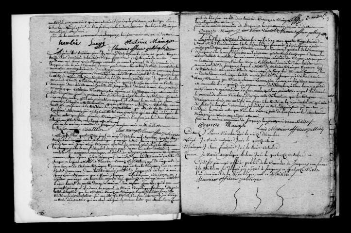 Jonquery. Naissances, mariages, décès, publications de mariage 1793-an X