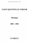 Saint-Quentin-le-Verger. Mariages 1893-1901