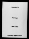 Cheminon. Mariages 1843-1852