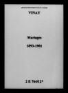 Vinay. Mariages 1893-1901