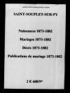 Saint-Souplet. Naissances, mariages, décès, publications de mariage 1873-1882