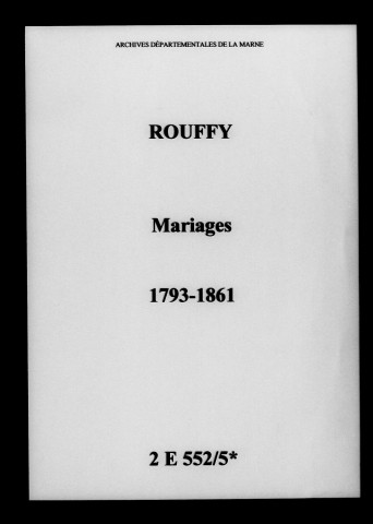 Rouffy. Mariages 1793-1861