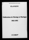 Flavigny. Publications de mariage, mariages 1863-1892