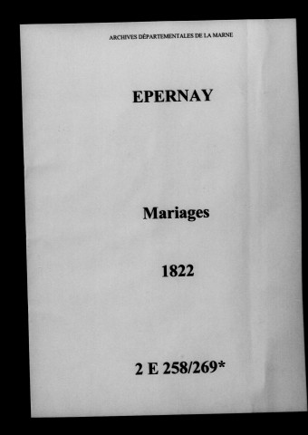 Épernay. Mariages 1822