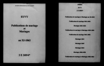 Euvy. Publications de mariage, mariages an XI-1862