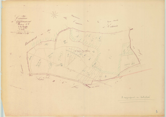 Giffaumont-Champaubert (51269). Section 269 C1 échelle 1/2000, plan napoléonien sans date (copie du plan napoléonien), plan non régulier (papier)