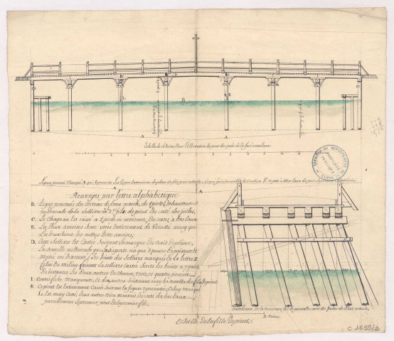 Vitry-le-François. Plan du pont des Indes, 1749.