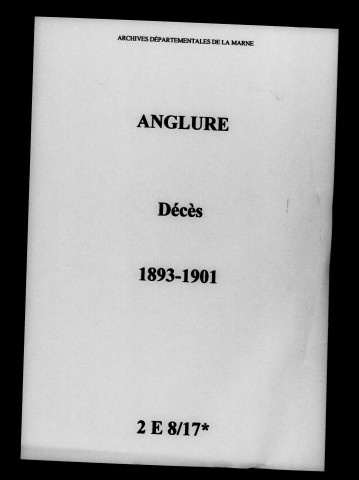 Anglure. Décès 1893-1901