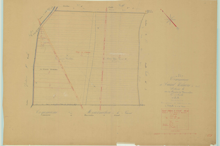 Saint-Hilaire-le-Grand (51486). Section G1 1 échelle 1/2000, plan mis à jour pour 1935, plan non régulier (papier)