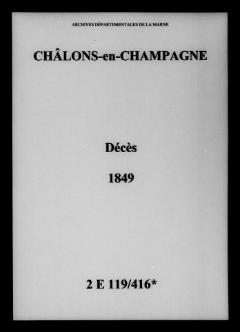 Châlons-sur-Marne. Décès 1849