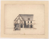 Abbaye de Huiron. Façade du cloître en partie, 1714.