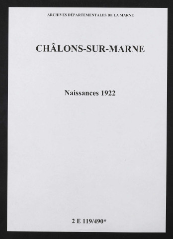 Châlons-sur-Marne. Naissances 1922
