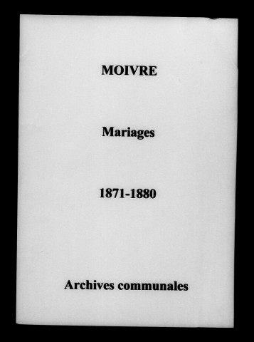 Moivre. Mariages 1871-1880