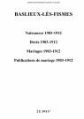 Baslieux-lès-Fismes. Naissances, décès, mariages, publications de mariage 1903-1912