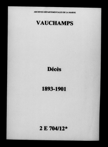 Vauchamps. Décès 1893-1901