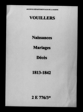 Vouillers. Naissances, mariages, décès 1813-1842