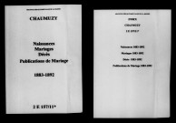 Chaumuzy. Naissances, mariages, décès, publications de mariage 1883-1892