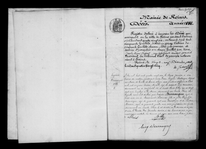 Reims. Décès 1886
