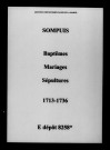 Sompuis. Baptêmes, mariages, sépultures 1713-1736